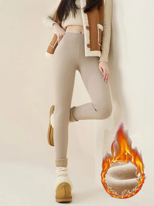 Women's Thermal Fleece-Lined Sharkskin Leggings – Ultra Warm Winter Tights