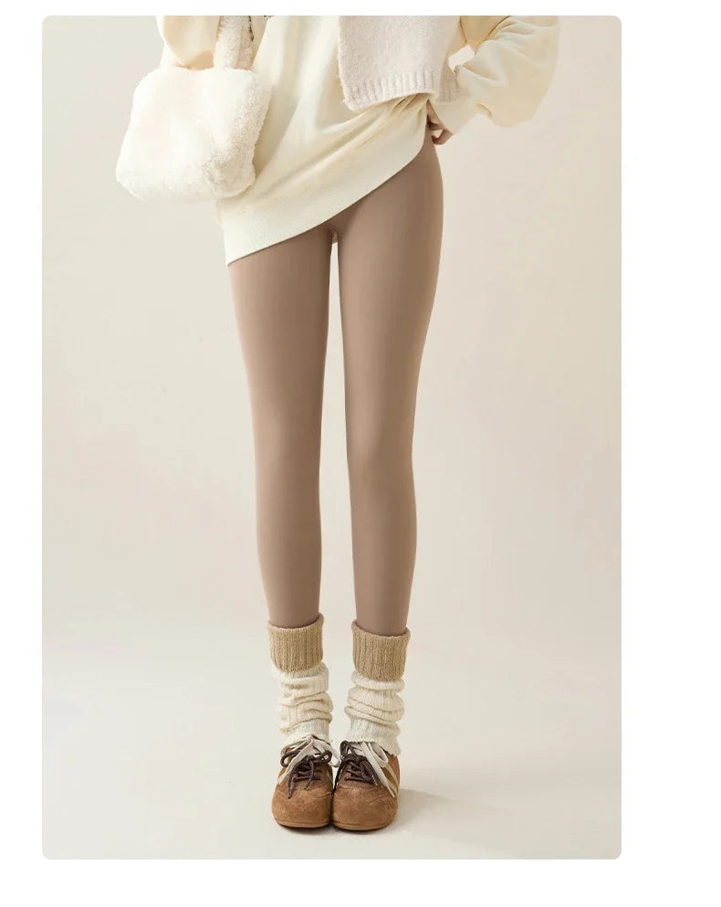 Women's Thermal Fleece-Lined Sharkskin Leggings – Ultra Warm Winter Tights