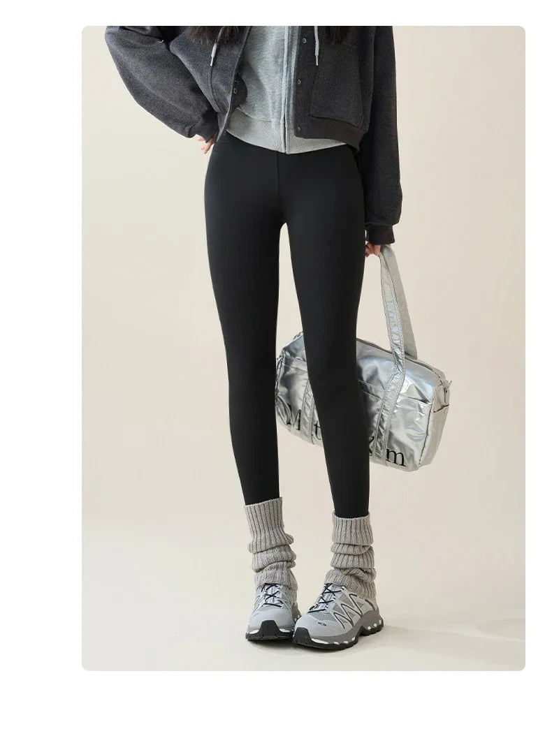 Women's Thermal Fleece-Lined Sharkskin Leggings – Ultra Warm Winter Tights