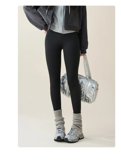 Women's Thermal Fleece-Lined Sharkskin Leggings – Ultra Warm Winter Tights