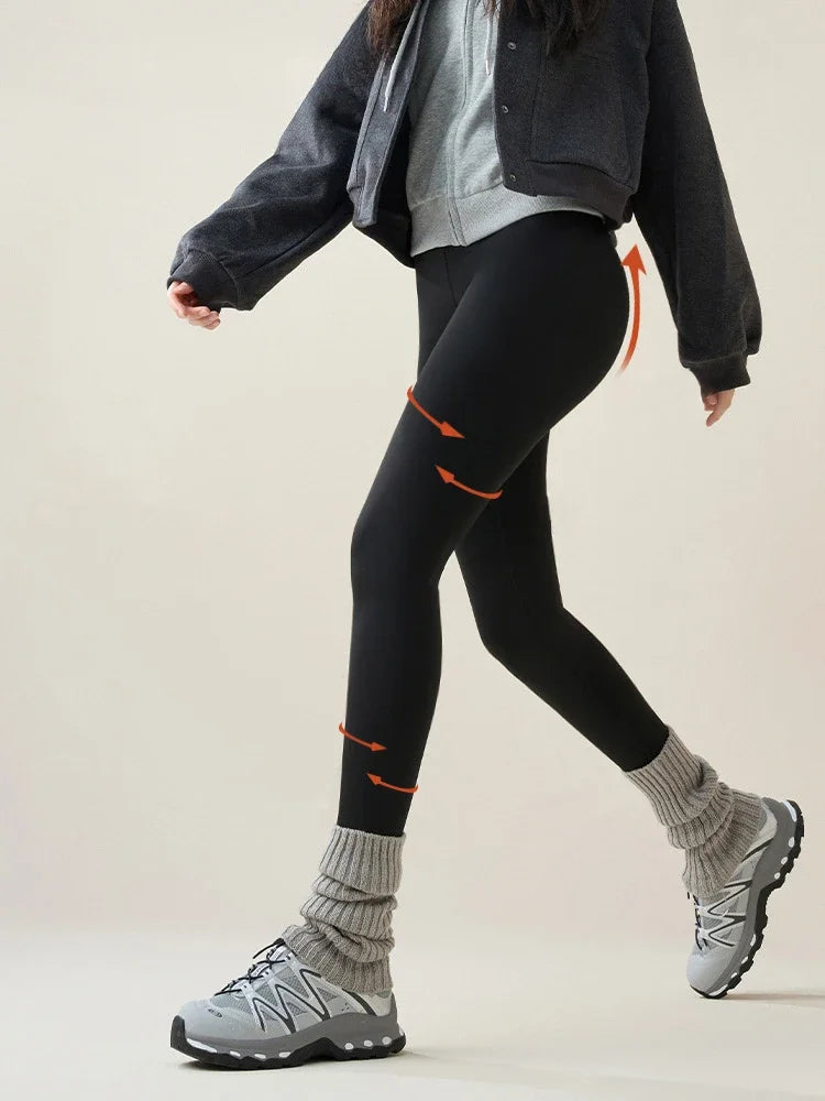 Women's Thermal Fleece-Lined Sharkskin Leggings – Ultra Warm Winter Tights