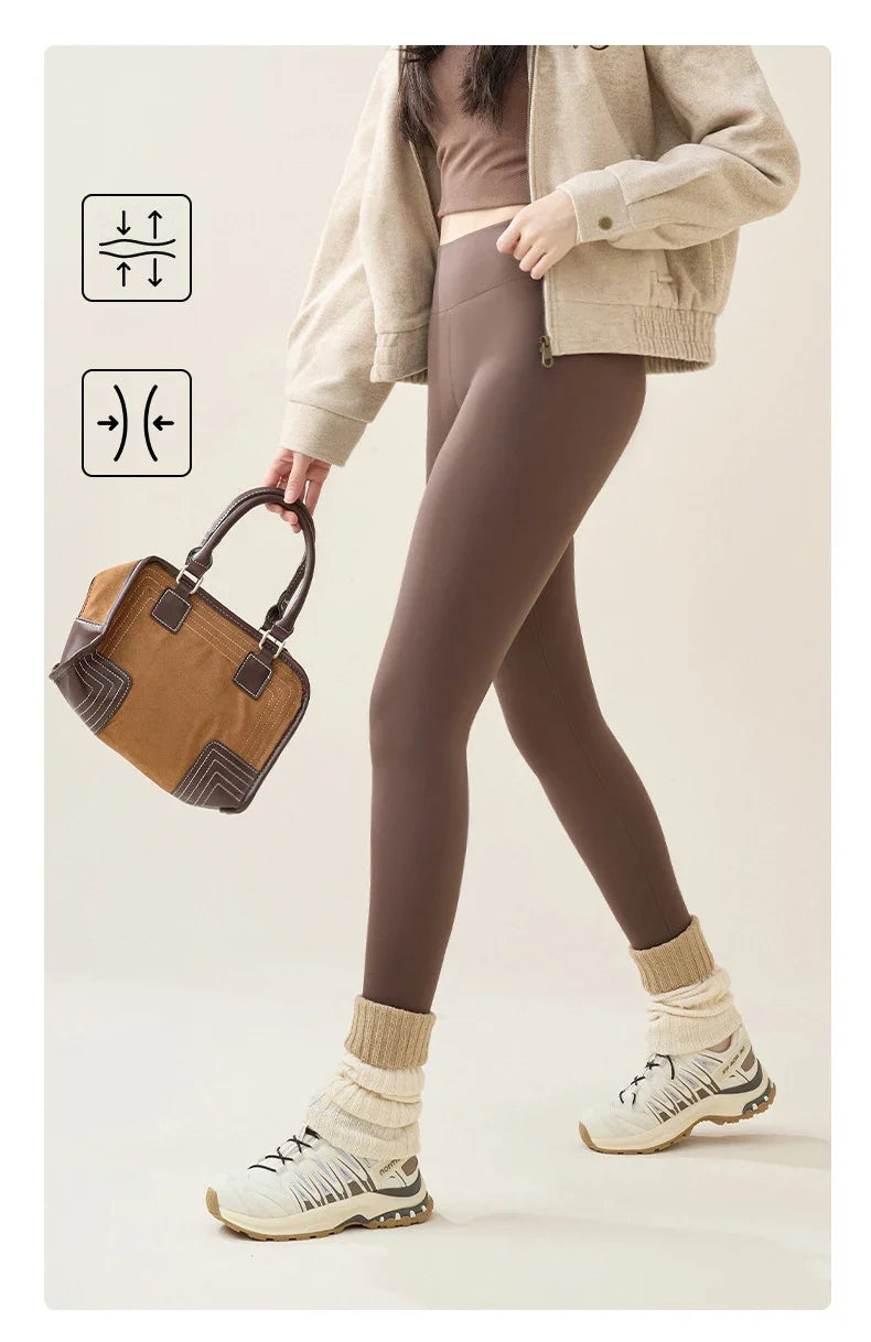 Women's Thermal Fleece-Lined Sharkskin Leggings – Ultra Warm Winter Tights