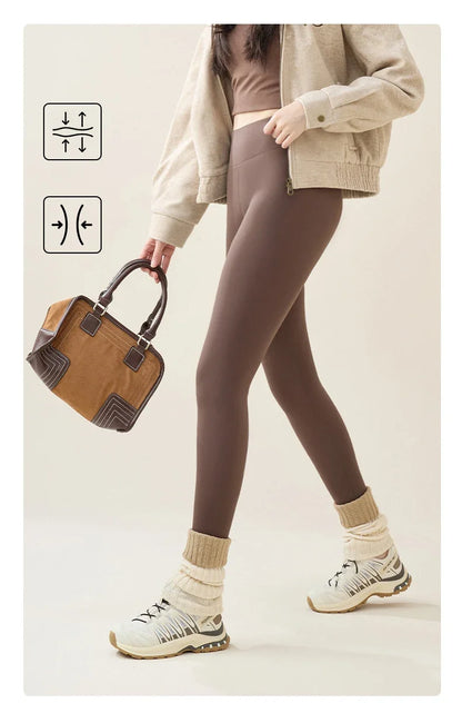 Women's Thermal Fleece-Lined Sharkskin Leggings – Ultra Warm Winter Tights
