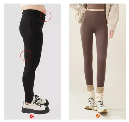 Women's Thermal Fleece-Lined Sharkskin Leggings – Ultra Warm Winter Tights