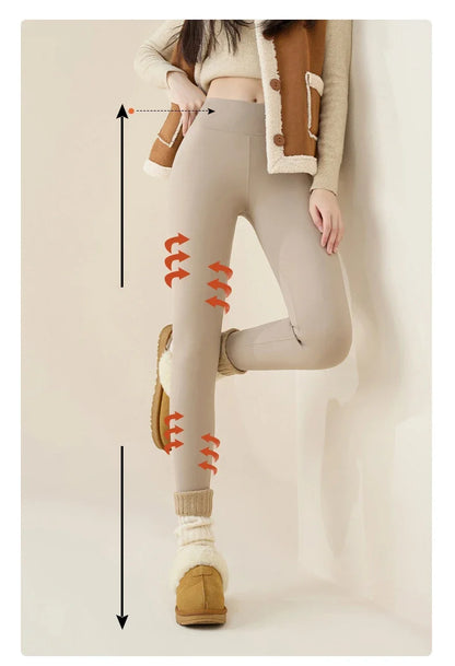 Women's Thermal Fleece-Lined Sharkskin Leggings – Ultra Warm Winter Tights