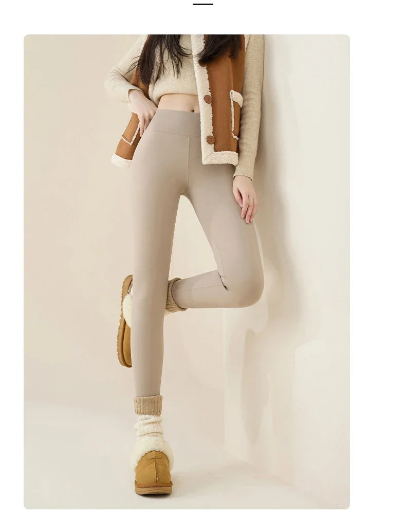 Women's Thermal Fleece-Lined Sharkskin Leggings – Ultra Warm Winter Tights