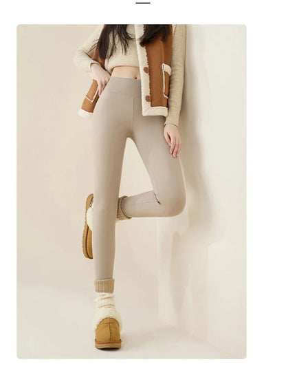 Women's Thermal Fleece-Lined Sharkskin Leggings – Ultra Warm Winter Tights
