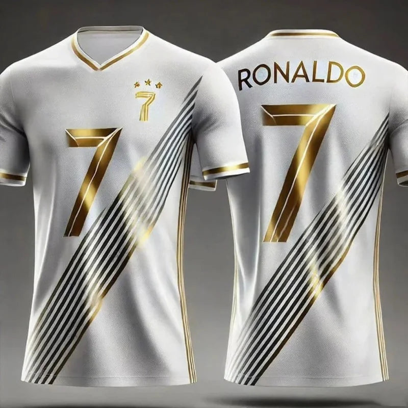 Football Short-sleeved T-shirts Crew Neck Comfortable Sports Tops for Game Football Training Casual Fitness Gift Family Kids Tee