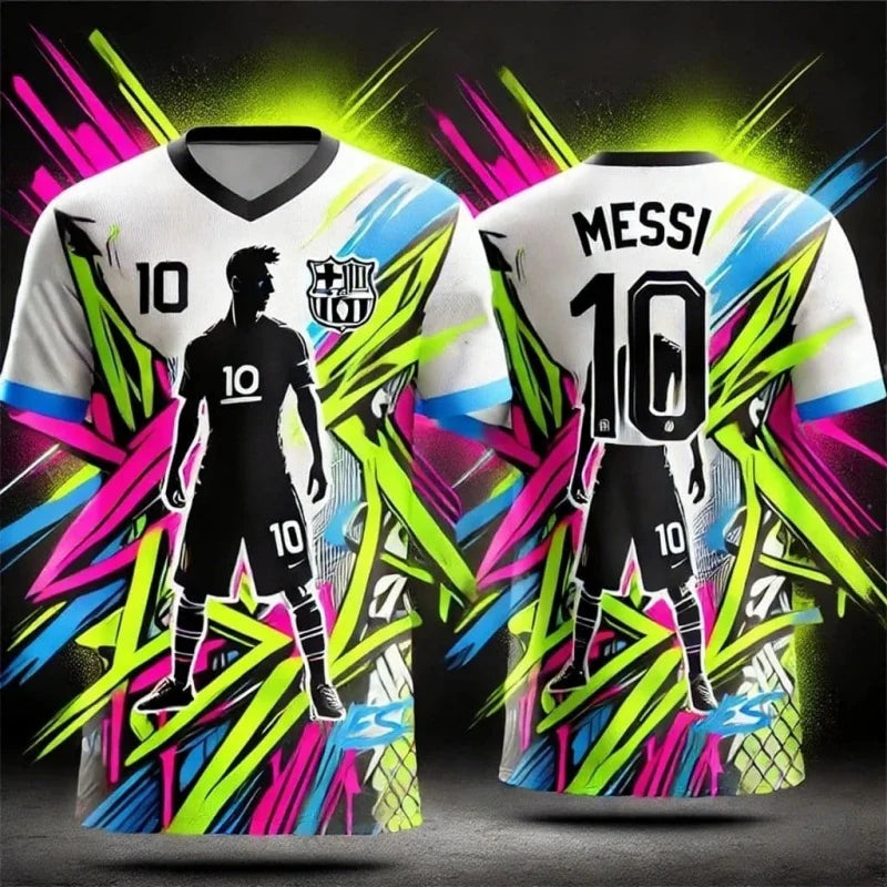 Football Short-sleeved T-shirts Crew Neck Comfortable Sports Tops for Game Football Training Casual Fitness Gift Family Kids Tee