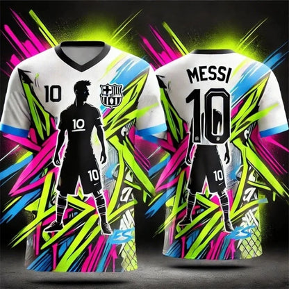 Football Short-sleeved T-shirts Crew Neck Comfortable Sports Tops for Game Football Training Casual Fitness Gift Family Kids Tee